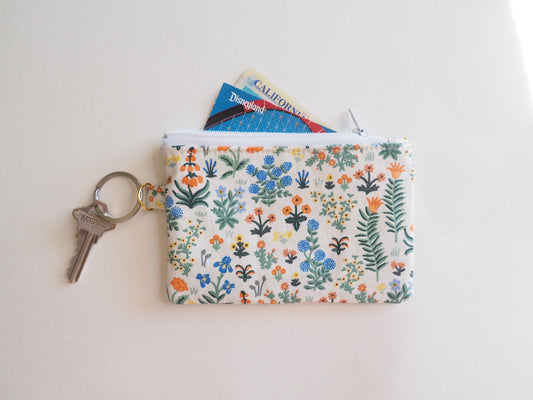 Small Zippered Pouch - Menagerie Garden Cream